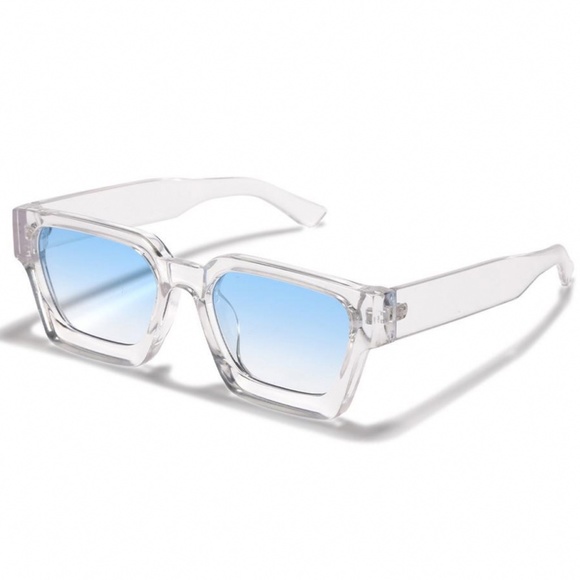 Clear Sky Blue Large Mens Tint Top Quality Retro Summer Hip Hop Sunglasses - Picture 2 of 4